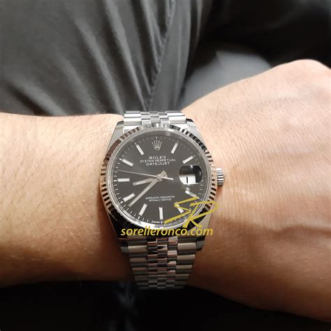 rolex datejust nero acciaio|rolex datejust 36 mm.